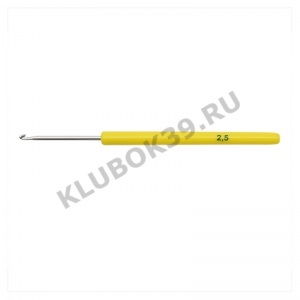 Крючок для вязания с желтой пластиковой ручкой, 3 мм   7700501