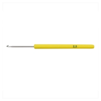 Крючок для вязания с желтой  пластиковой ручкой, 2,5 мм  7700500